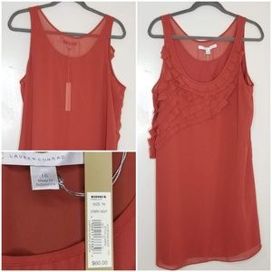 NWT LC Lauren Conrad Rusty Rose Tank Shift Size 16